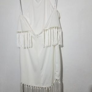 White tassel fringe dress